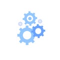 Flat cartoon stylized image of gears,app interface elements vector illustration concept