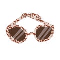 flat cartoon sunglasses with animal leopard print