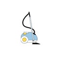 Flat cartoon vacuum cleaner,household appliances and house cleaning vector illustration concept