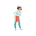 Flat cartoon woman character chef assistant at work,thinking,restaurant staff and professional food cooking vector