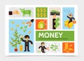 Flat Cash And Currency Infographic Template