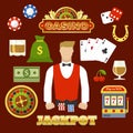 Flat Casino Elements Set