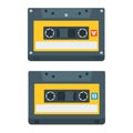 Flat Cassette Tape Icons. Vector Illustration