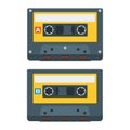 Flat Cassette Tape Icons. Vector Illustration