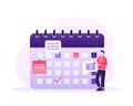 Flat catroon illustration with planning people. Flat vector illustration. Organize agenda.