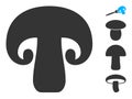 Flat Champignon Mushroom Vector Icon Illustration Royalty Free Stock Photo