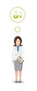 Flat character, chemist with profession icon Royalty Free Stock Photo