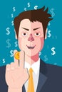 Flat character of finance businessman concept illustrations