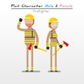 Flat Character Fire Fighter