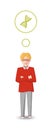 Flat character, geneticist with profession icon Royalty Free Stock Photo