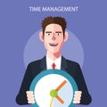 Flat character of time management concept illustrations