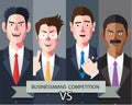 Flat characters of competition people concept illustrations