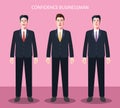 Flat characters of confidence businessman concept illustrations