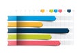 Flat chart, graph. Blue color. Infographics business elements.