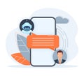 Flat chat bot for web design. Flat isometric vector illustration. Artificial intelligence Royalty Free Stock Photo