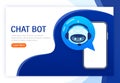 Flat chat bot for web design. Flat isometric vector illustration. Artificial intelligence Royalty Free Stock Photo