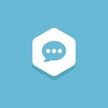 Flat Chat icon inside Hexagon. Website Asset library Royalty Free Stock Photo