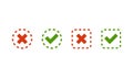 Flat check mark, cross for web design