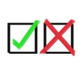 flat check mark icons with long shadow for web and mobile apps. Royalty Free Stock Photo