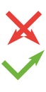 flat check mark icons for web and mobile apps. Red and green colors. Royalty Free Stock Photo