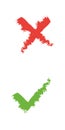 flat check mark icons for web and mobile apps. Red and green colors. Royalty Free Stock Photo