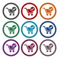 Flat checkout icons set