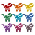 Flat checkout icons set