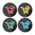 Flat checkout icons set