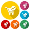 Flat checkout icons set