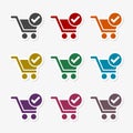 Flat checkout icons set