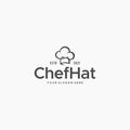 flat ChefHat cooking headgear toque Logo design Royalty Free Stock Photo