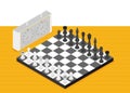 Flat chess isometric. game isometric series