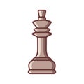 Flat chess King piece icon isolated on white background. Board game. Black silhouette. Royalty Free Stock Photo