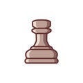 Flat chess Rook piece icon isolated on white background. Board game. Black silhouette. Royalty Free Stock Photo