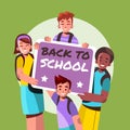 flat children back school vector design illustration