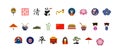 Flat China Icons Set Royalty Free Stock Photo