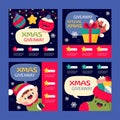 flat christmas giveaway banners collection abstract design vector illustration