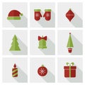 Flat Christmas icons