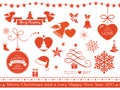 Flat Christmas icons, symbols