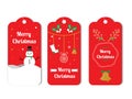 Flat Christmas Label Pack in Red Style