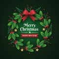 flat christmas wreath concept vector design