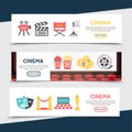 Flat Cinema Horizontal Banners