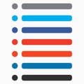 Flat circle and rectangle button set with modern color. UI, GUI Royalty Free Stock Photo