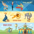 Flat Circus Banners Royalty Free Stock Photo