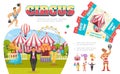 Flat Circus Elements Composition Royalty Free Stock Photo