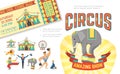 Flat Circus Show Concept Royalty Free Stock Photo