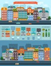 Flat City Elements Infographics Royalty Free Stock Photo