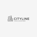 flat CITYLINE real estate apartment logo design