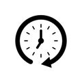 Flat clock vector icon for graphic design, logo, web site, social media, mobile app, illustration