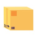 Flat Closed Postal Cardboard Box Icon